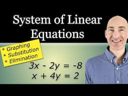 Solve a System of 2 Linear Equations by Graphing, Substitution, & Elimination