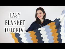 Easy Knit Baby or Lap Blanket Tutorial | Free Pattern (please read description 👇)