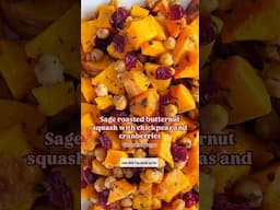 Sage roasted butternut squash with chickpeas and cranberries ￼#thanksgiving #glutenfree #veganrecipe