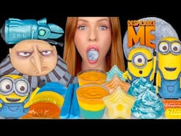 ASMR MUKBANG, Despicable Me Dessert, Edible Moon, Gru, Laffy Taffy Blue Razz Candy, Minions Jelly 먹방