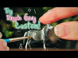 Painting a ᵀⁱⁿʸ Dapple Gray Tobiano Pony! - Custom/Repaint Micro Mini Resin Model Horse Tutorial