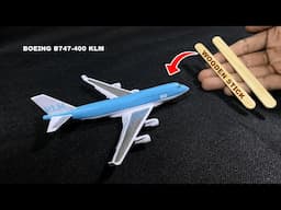 Build model airplane Boeing 747-400 KLM from wooden sticks