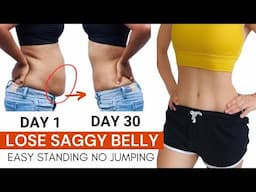 Lose saggy lower belly fat in 30 days, easy standing workout, no jumping, anatomy + diet guide