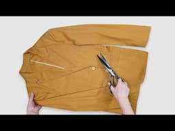 DIY 안입는 남자 자켓을 신상 트렌디한 스타일로 변신!!/Transform a men's jacket into a trendy style!!/양복 리폼/suit upcycling