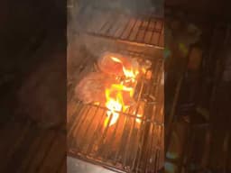 Ribeye Steak Catches on Fire #shorts