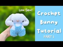 Crochet Bunny Tutorial - Rabbit with Overalls Free Crochet Pattern Part 1