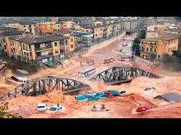 Evacuation in Spain Failed! New Flooding Destroys half of Girona city, Catalonia, Europe is shocked