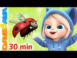 🐞Five Little Ladybugs and More Nursery Rhymes | Little Bo Peep | Baby Songs by Dave and Ava 🐞