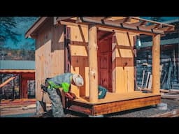 WHITE PINE SIDING AND TRIM ON SOLAR SHACK