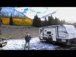 WINTER SNOW CAUGHT ME OFF GUARD | Living in a Travel Trailer in Crested Butte Colorado | Van Life