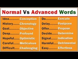 200 NORMAL  ENGLISH Vs ADVANCED ENGLISH Words; Level up Your Vocabulary