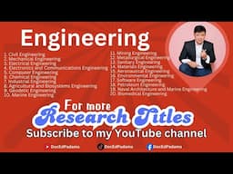 ENGINEERING RESEARCH TITLES