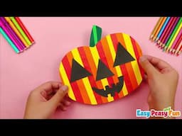 Paper Strip Pumpkin Art Idea