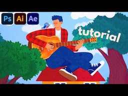 Character illustration in Photoshop and Illustrator | Animation in After Effects | Tutorial