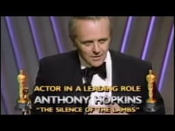 Anthony Hopkins wins Actor in a Leading Role for "The Silence of the Lambs"