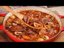 A French chef told me an incredible recipe for beef in Bourguignon! Very tasty!