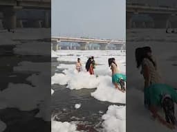 Locals Bathe In Polluted Foam River