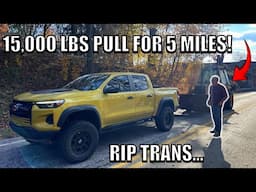 ZR2 Drags WRECKED Backhoe 5 Miles UPHILL Back To Farm! *RIP My Trans*