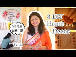 How I Decorated My Home for Diwali with 3 DIY Decor Ideas! Sculpture Name Plate | diywithkanchan