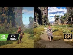 [8K60] Horizon Zero Dawn REMASTER VS Horizon Zero Dawn ULTRA MODDED - ultra graphics COMPARISON