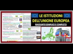 ISTITUZIONI UNIONE EUROPEA riassunto semplice aggiornato