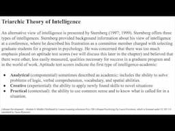 Ch11 Triarchic Theory of Intelligence