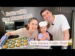 BAKE with the MANZANOS! | EASY BANANA MUFFIN RECIPE | Jessy Mendiola