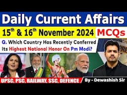 15th & 16th November 2024 | Daily Current | November Daily Current Affair | Current affair 2024