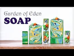 Garden of Eden ~ Cold Process Soap + How to make Miniature Oranges out of Clay ~ Ombre Luna Swirl