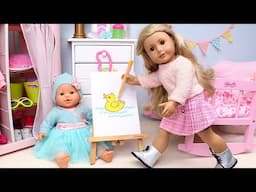 Adorable duck drawing with Baby and Mom! Play Dolls