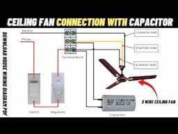 3 Wire Ceiling Fan Connection With Capacitor | Pankhe ka connection kaise karen