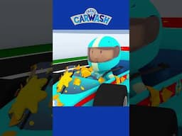 Raina's race car is off the rails! #shorts #kidsvideo #racecar #vehicles #carlscarwash