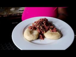 Cornmeal Dumplings and Cornbeef(bullybeef) - Jamaican Style