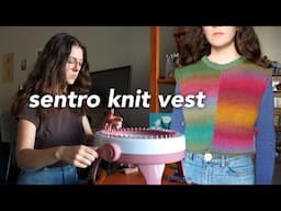 FINALLY making a side tie vest on my sentro! | sentro knitting machine project ✨