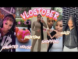 LET'S START VLOGTOBER🎃| skims store, target run, hair, haunted house, painting || Ra’Mariah Alexia