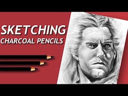 Drawing Portrait of Geralt The Witcher Movies - Quick Sketch (Time Lapse) #shorts