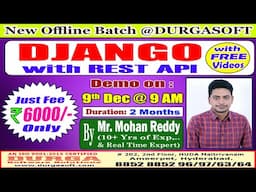 DJANGO with REST API Offline Training @ DURGASOFT