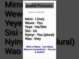 Learn Basic Swahili - Swahili Pronouns #swahili