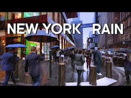 NEW YORK Thanksgiving Vibes 🎁 Christmas Walking Tour 4K, Rain Walk in Manhattan