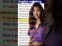 English speaking practice How to speak English quickly? English question answers #americanenglish