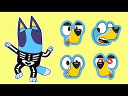 Bluey Make a Face Stickers - Bluey & Bingo Halloween Costume Crafts