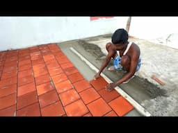 Amazing Cool roof Technology!-Roof Cool tile Fitting Accurately-Using by sand and cement mixer