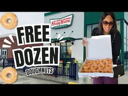 RUN! FREE DOZEN DOUGHNUTS AT KRISPY KREME! No purchase necessary! No Coupons needed