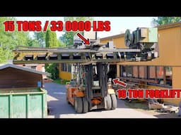 Moving Giant 30ft Lathe With Huge Forklift