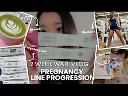 2 week wait symptoms vlog & Pregnancy Line progression 9 16 dpo