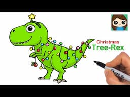 How to Draw a Christmas Tree-Rex 🎄Holiday T-Rex Dinosaur Pun Art