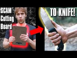 We Turned a CUTTING BOARD SCAM Into a KNIFE!.... TitanWare Titanium