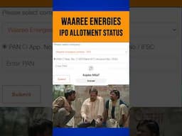 Waaree IPO Allotment #waareeenergies #IPO #sharemarket #stockmarket