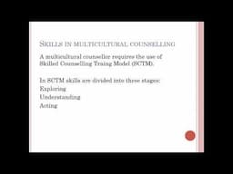 Counselling in a Multicultural Society