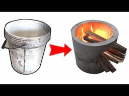 Creative Firewood Stove From Plastic Barrels - Cement Craft Ideas